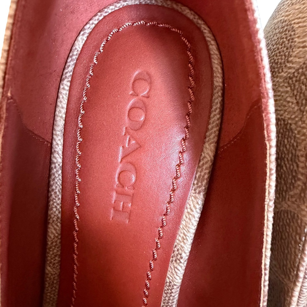 Coach Jade Block Heel Pumps Women 8.5 Leather Snakeskin Career Luxury Preppy - Picture 4 of 9